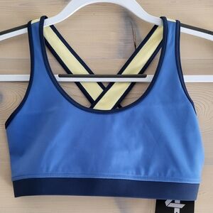 NWT FourLaps Infinty Sports Bra Azure Midnight Banana size S